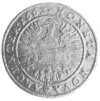 15 krajcarów 1663, Brzeg, Aw: Popiersie i napis, Rw: Orzeł i napis, FbSg. 1856,