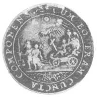 srebrny medal koronacyjny Eleonory Marii 1670, Aw: Scena z powozem i napis, Rw: Napis, 28mm 6.90 g..