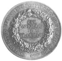 medal Adama Potockiego 1872 wydany w Brukseli z okazji śmierci (srebro), Aw: Głowa i napis , sygn...
