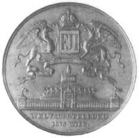 medal brązowy z okazji Wystawy Światowej w Wiedniu 1873, Aw: Na tarczy monogram cesarza FJI, dwa g..