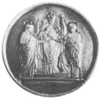 medal srebrny, Aw: Para małżeńska przed biskupem