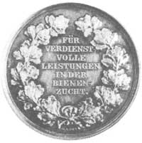 srebrny medal pszczelarski bez daty, sygn. G. Loos, 40 mm 19 g.