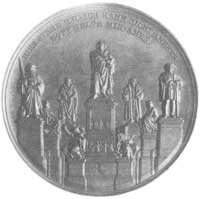 medal brązowy 1868 z okazji wzniesienia pomnika Lutra w Wormacji, Aw: Widok pomnika i napis, sygn...