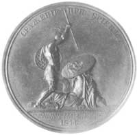 medal brązowy 1835 z okazji bitwy pod Brienne, Aw: Popiersie Aleksandra I w zbroi i napis, Rw: Ale..