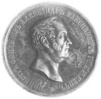 medal brązowy 1861, Aw: Popiersie Kniaziewicza i napis, sygn. Lorenz R., Rw: Napis: na pamiątkę 50..