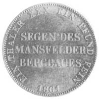 talar górniczy 1861, Berlin, Aw: Popiersie Wilhelma i napis, Rw: Napis, Thun 267 Dav. 781