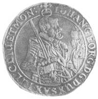 talar 1638, Drezno, Aw: Półpostać Jana Jerzego I