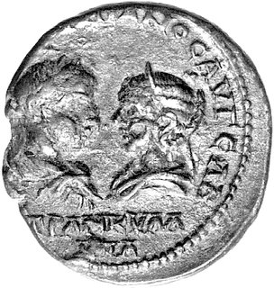 Tracja- Anchialos, AE-26, Aw: Popiersia Gordiana i Trankiliny zwrócone do siebie i napis w otoku.., poziomo, Rw: Orzeł na piorunie i napis ,Imhoof-Blumer 678, 10.10 g.