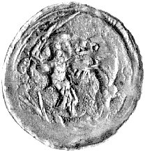 denar, Aw: Dwaj walczący rycerze i napis w otoku: SAV ZOA, Rw: Rycerz walczący z lwem, Str.40, Gum.82