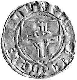 Winrych von Kniprode 1351-1382, kwartnik, Aw: Tarcza Wielkiego Mistrza, Rw: Krzyż, Voss.120, Neumann 5