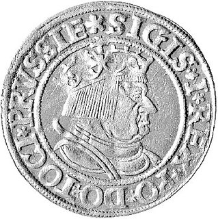 grosz 1534, Toruń, odmiana popiersie króla w koronie, Kurp. 333 R, Gum. 530, ładnie zachowany egzemplarz.