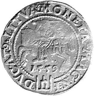 grosz na stopę litewską 1559, Wilno, Kurp. 795 R3, Gum. 615, T. 12, rzadki.