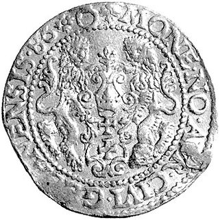 dukat 1586, Gdańsk, H-Cz. 770 R1, Fr. 3, T. 25, 