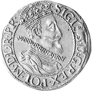 ort 1611, Gdańsk, Kurp. 2235 R2, Gum. 1382, moneta wybita uszkodzonym stemplem, rzadka.