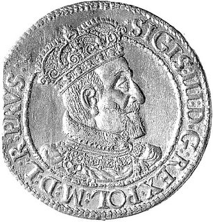 ort 1616, Gdańsk, odmiana z dwukropkiem i ozdobnym krzyżykiem po wyrazie PRVS, Kurp. 2243 R1, Gum. 1384, moneta wybita na końcówce blachy.