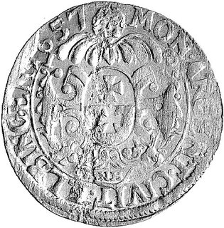 ort 1657, Elbląg, okupacja szwedzka - popiersie króla Karola Gustawa, Ahlström 56a, H-Cz. 8313 R5, rzadki.