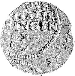 szeląg 1673, Elbląg, cyfra 3 w dacie źle wybita, zlewa się z obwódką przez co daje złudzenie podobieństwa do 1, podobny Kurp. 1159 R3 ale odmiana napisu SOLIDVS /CIVITATIS ELBINGEN, ładna ale trochę niecentrycznie wybita moneta.