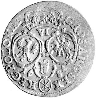 szóstak 1684, Bydgoszcz, odmiana z literkami SP pod popiersiem króla w zbroi i okrągłymi tarczami herbowymi, Kurp. 1214 R6, H-Cz. 5290 R5, bardzo rzadki i ładnie zachowany.