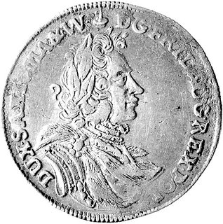 ćwierćtalar 1705, Drezno, moneta wyjątkowo rzadka, notowany jedynie w pracy M. Gumowskiego- Monety sasko polskie Kraków 1910.