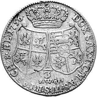 1/3 talara (1/2 guldena) 1756, Drezno, Kam. 1352 R, Merseb. 1756, rzadkie.