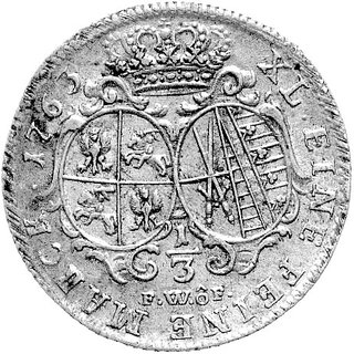 1/3 talara (1/2 guldena) 1763, Drezno, Kam. 1355 R, Merseb. -.
