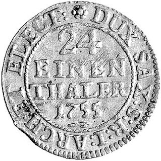 1/24 talara 1755, Drezno, Kam. 1224, Merseb. 1762.