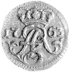szeląg 1763, Elbląg, odmiana z literkami ICS pod