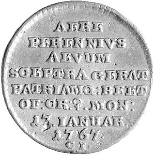trojak historyczny 1767, Kraków, Plage 460, moneta umyta, rzadka.