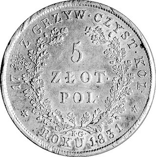 5 złotych 1831, Warszawa, Plage 272., nieznacznie justowane.