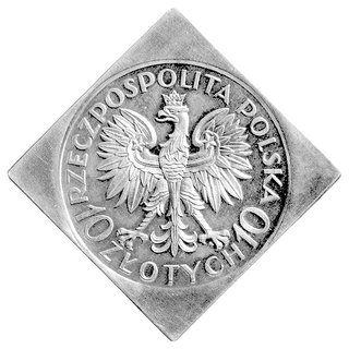 10 złotych 1933, Traugutt, klipa, Parchimowicz P-156, wybito 100 sztuk, srebro, 29.08 g, drobna wada blachy na rewersie, stara patyna.
