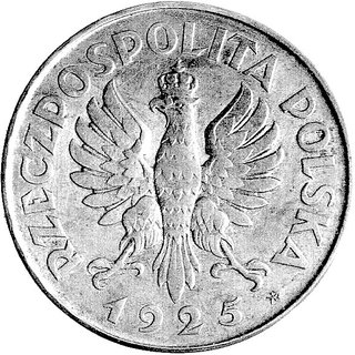 5 złotych 1925, Konstytucja, 81 perełek, Parchimowicz P-139a, wybito 100 sztuk, tombak, 21.40 g, złocista patyna.