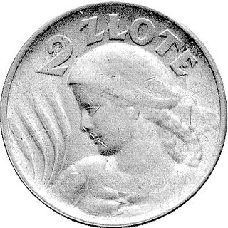 2 złote 1924, Głowa Kobiety z kłosami, bez znaku mennicy wybita w Filadelfi stemplem nieodwróconym, Parchimowicz P-133a, wybito 100 sztuk, srebro, 9.96 g.