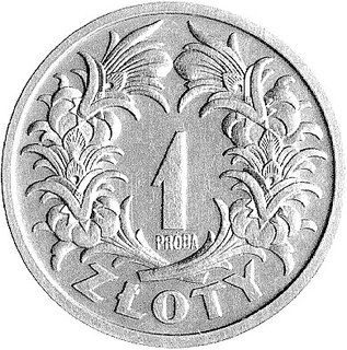1 złoty 1929, Wieniec - gałązki z owocami, na rewersie wypukły napis PRÓBA, Parchimowicz P-128d, wybito 115 sztuk, nikiel 6.89 g.