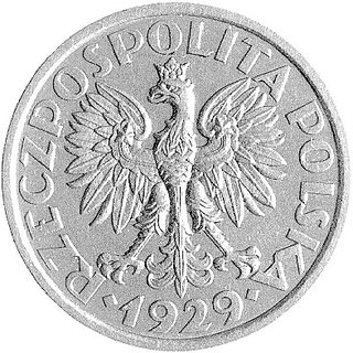 1 złoty 1929, Wieniec - gałązki z owocami, bez napisu Próba, Parchimowicz P-128e, nakład nieznany, nikiel, 7.05 g.