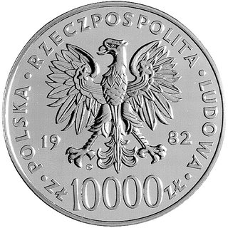 10.000 złotych 1982, Szwajcaria, II wizyta papieża Jana Pawła II w Polsce, Parchimowicz 363a, złoto, 34.39 g.