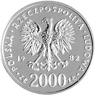2.000 złotych 1982, Szwajcaria, II wizyta papieża Jana Pawła II w Polsce, Parchimowicz 351a, złoto, 6.86 g.