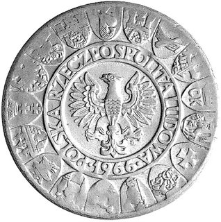 100 złotych 1966, próba technologiczna stempla na cienkim krążku, ilość odbitych egzemplarzy nieznana, srebro, Parchimowicz – 10.24 g, duża ciekawostka numizmatyczna.