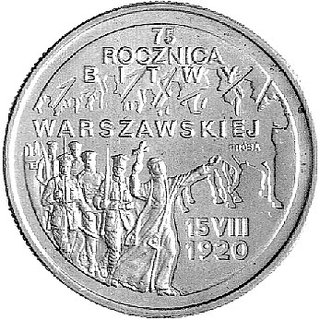 2 złote 1995, \75 rocznica Bitwy Warszawskiej, na rewersie wypukły napis PRÓBA