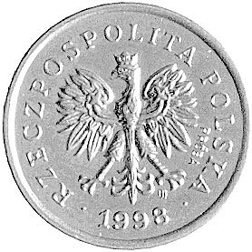 2 grosze 1998, na awersie wypukły napis PRÓBA, Parchimowicz notuje tylko monetę obiegową, nakład nieznany, mosiądz, 2.17 g.