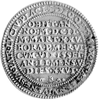 półtalar pośmiertny 1602, Złoty Stok, F.u.S. 1389, rzadka i efektowna moneta.