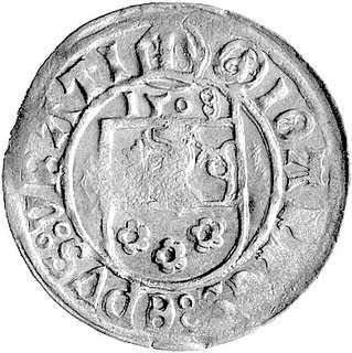 grosz 1508, Nysa, odmiana z datą 15o8, Fbg. 778.