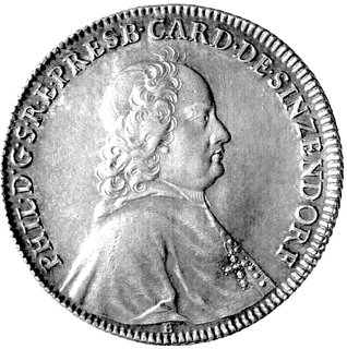 półtalar 1733, Nysa, Aw: Popiersie, Rw: Tarcza herbowa, F.u.S. 2773, rzadka moneta w ładnym stanie zachowania.