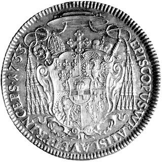 półtalar 1733, Nysa, Aw: Popiersie, Rw: Tarcza herbowa, F.u.S. 2773, rzadka moneta w ładnym stanie zachowania.