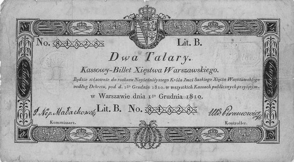 2 talary 1.12.1810, podpis komisarza: Małachowsk