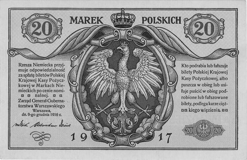 20 marek polskich 9.12.1916, \Generał, Pick 14.,"I,1