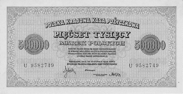 500.000 marek polskich 30.08.1923, Pick 36.