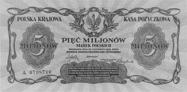 5.000.000 marek polskich 20.11.1923, Pick 38.