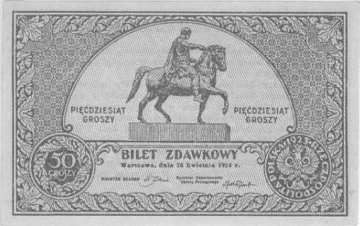 bilety zdawkowe 10, 20 i 50 groszy 28.04.1924, P
