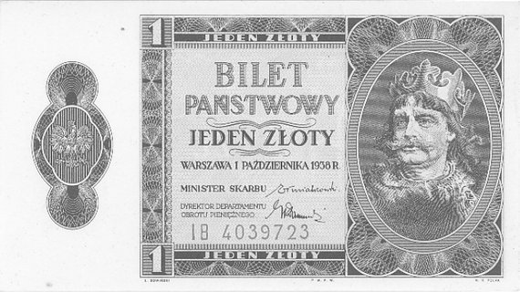bilet państwowy - 1 złoty 1.10.1938, Pick 50.