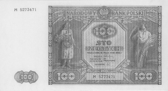 100 złotych 15.05.1946, Seria M, Pick 129.